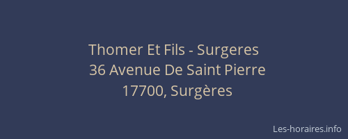Thomer Et Fils - Surgeres