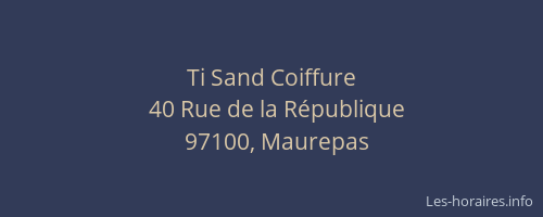 Ti Sand Coiffure