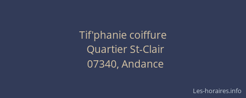 Tif'phanie coiffure