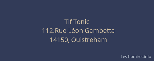Tif Tonic