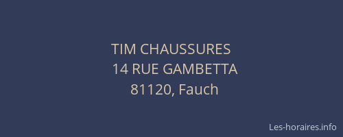 TIM CHAUSSURES