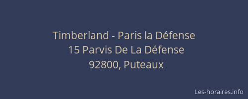 Timberland - Paris la Défense