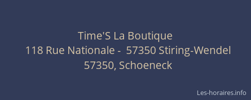 Time'S La Boutique