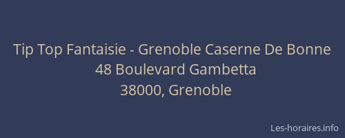 Tip Top Fantaisie - Grenoble Caserne De Bonne