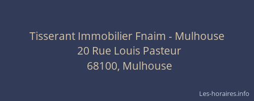 Tisserant Immobilier Fnaim - Mulhouse