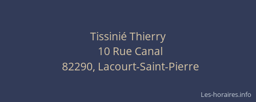 Tissini&eacute; Thierry