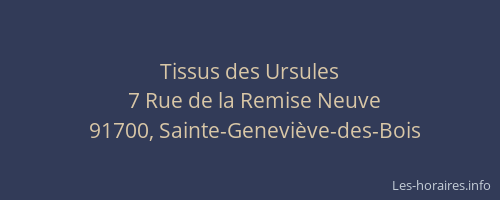 Tissus des Ursules