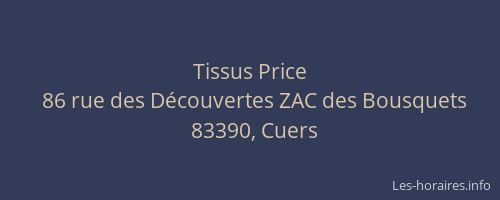 Tissus Price