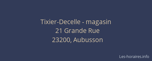 Tixier-Decelle - magasin