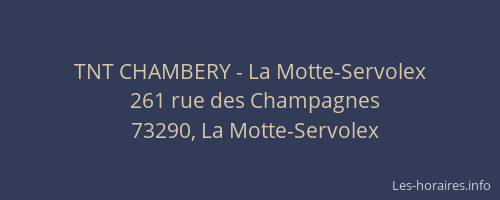 TNT CHAMBERY - La Motte-Servolex
