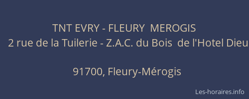 TNT EVRY - FLEURY  MEROGIS
