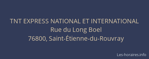 TNT EXPRESS NATIONAL ET INTERNATIONAL