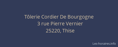 Tôlerie Cordier De Bourgogne