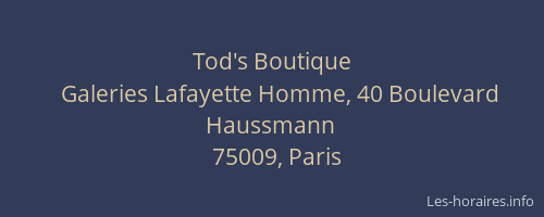 Tod's Boutique