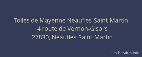 Toiles de Mayenne Neaufles-Saint-Martin