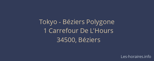 Tokyo - Béziers Polygone