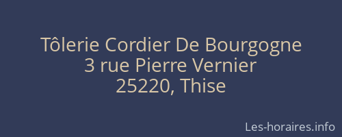 Tôlerie Cordier De Bourgogne