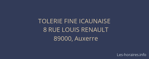 TOLERIE FINE ICAUNAISE