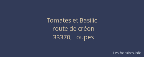 Tomates et Basilic