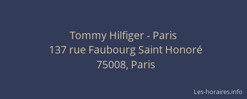Tommy Hilfiger - Paris