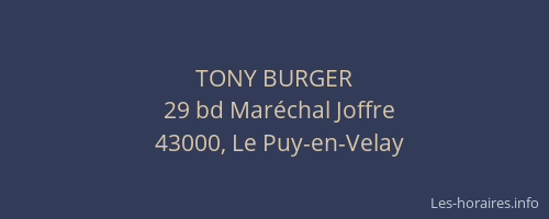 TONY BURGER