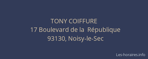 TONY COIFFURE