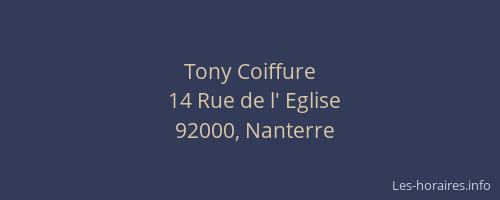 Tony Coiffure