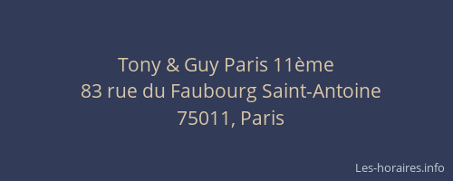 Tony & Guy Paris 11ème