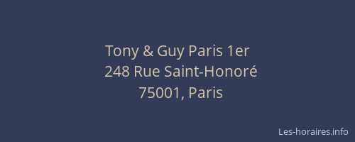 Tony & Guy Paris 1er