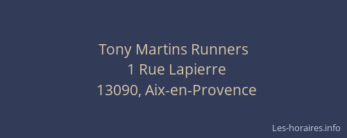 Tony Martins Runners