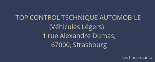TOP CONTROL TECHNIQUE AUTOMOBILE (Véhicules Légers)