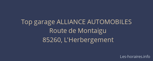 Top garage ALLIANCE AUTOMOBILES