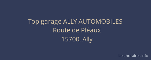 Top garage ALLY AUTOMOBILES