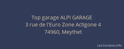 Top garage ALPI GARAGE