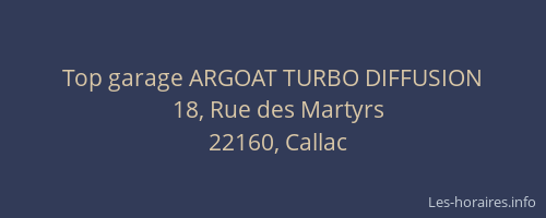 Top garage ARGOAT TURBO DIFFUSION
