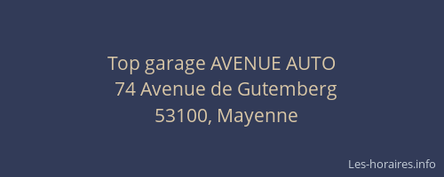 Top garage AVENUE AUTO