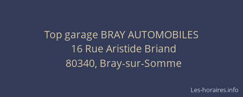 Top garage BRAY AUTOMOBILES