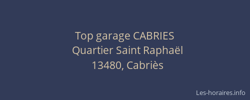 Top garage CABRIES