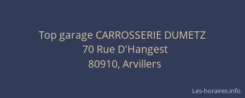 Top garage CARROSSERIE DUMETZ