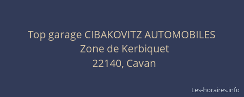 Top garage CIBAKOVITZ AUTOMOBILES