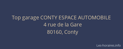 Top garage CONTY ESPACE AUTOMOBILE