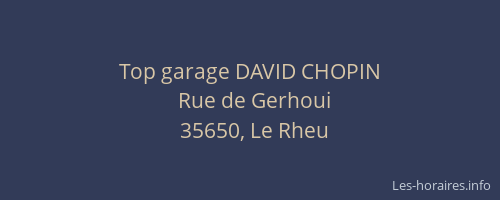 Top garage DAVID CHOPIN
