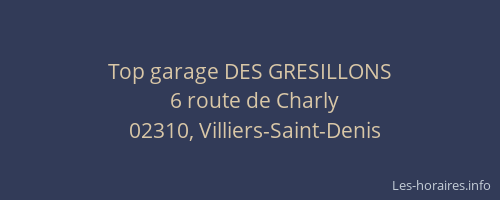 Top garage DES GRESILLONS