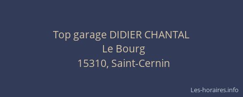 Top garage DIDIER CHANTAL