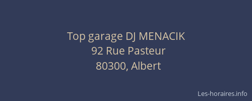 Top garage DJ MENACIK