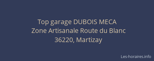 Top garage DUBOIS MECA