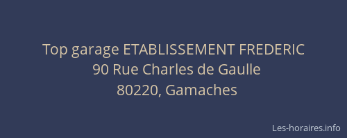 Top garage ETABLISSEMENT FREDERIC
