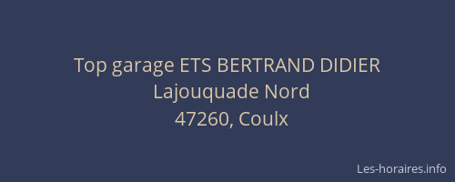 Top garage ETS BERTRAND DIDIER