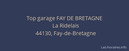 Top garage FAY DE BRETAGNE