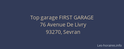Top garage FIRST GARAGE